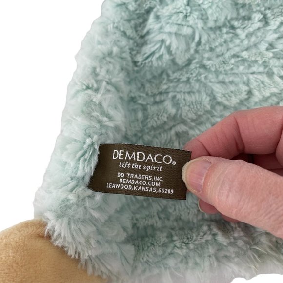 Demdaco Green Dinosaur Lovey 14" Triceratops Baby Security Blanket Rattle - Picture 5 of 5